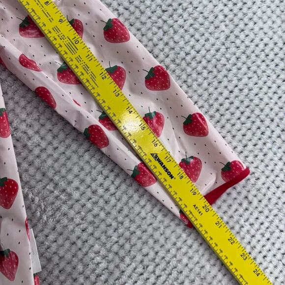 Tahari Rain Jacket Girls 6 Pink Strawberries Full Zip Hoodie Pockets - Picture 8 of 10